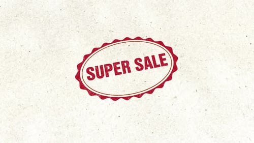 Rubber Stamp Impression Reveals Super Sale Text