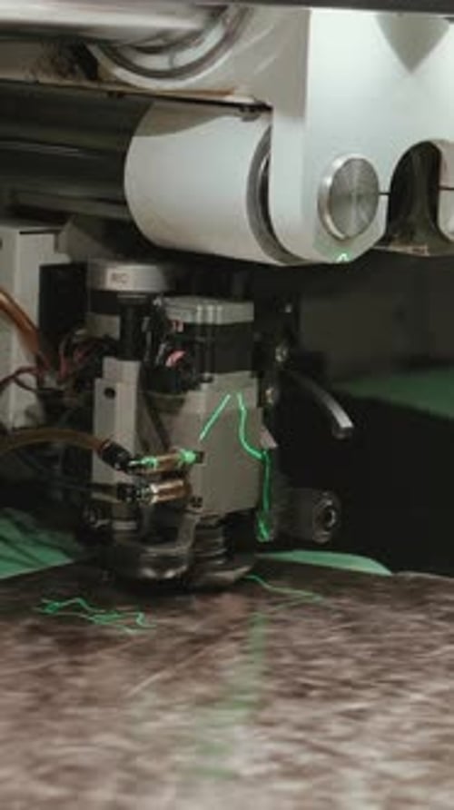 Laser Cutter Engraving on Material in Vertical Orientation