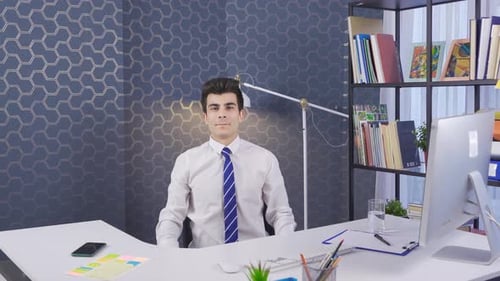 Exercising in the office.