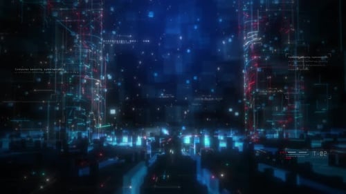 Futuristic Digital Network Lines and Data Flow Background Loop