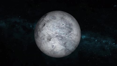Animation des Planeten ERIS vom Weltraum aus gesehen. 1887