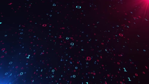 Binary Circuit Board Future Technology Blue Red Cyber Security Concept Background Abstract Hi Speed