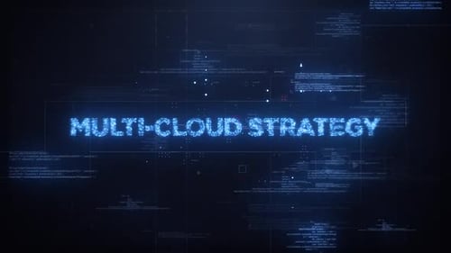 Multi Cloud Strategy Word On Dynamic Technology Background