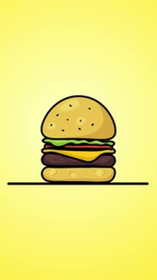 Flat Design Hamburger Assembly Animation