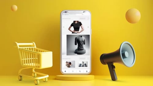 Online Shopping App Presentation with 3D Icons