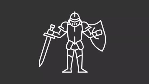 Animated knight white icon