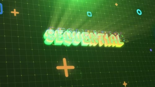 Futuristic Glitch Text Reveal on Digital Grid