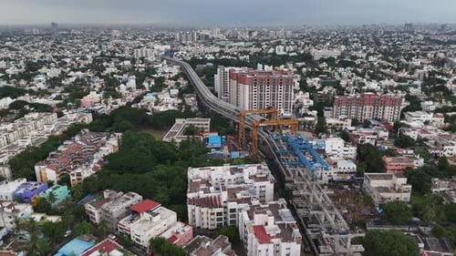 Sweeping Aerial Views Unveiling the Chennai Metro Project