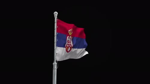 Realistic Serbia National Flag Waving Animation