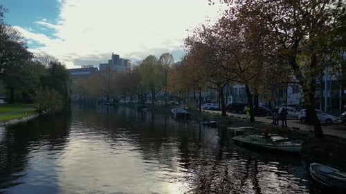 Seeing houses in Amsterdam from the canal and air