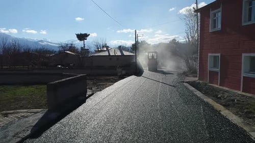 Drone Coverage: New Asphalt Installation in the City