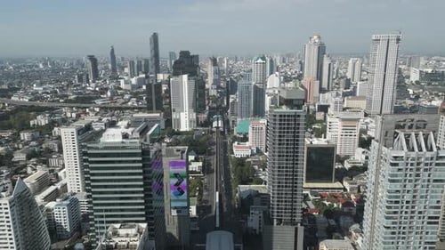 Aerial view of Bangkok downtown in Thailand.