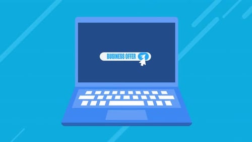 Animated Flat Design Business Offer and Document UI Elements