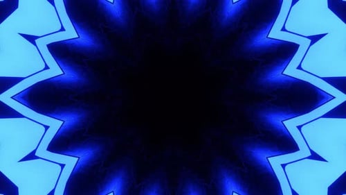Abstract Blue Geometric Kaleidoscope Tunnel Loop Background