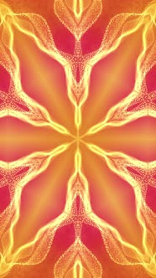 Vj Loop Yellow Neon kaleidoscope. Vertical looped video