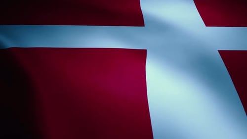 Realistic Waving Danish Flag Animation