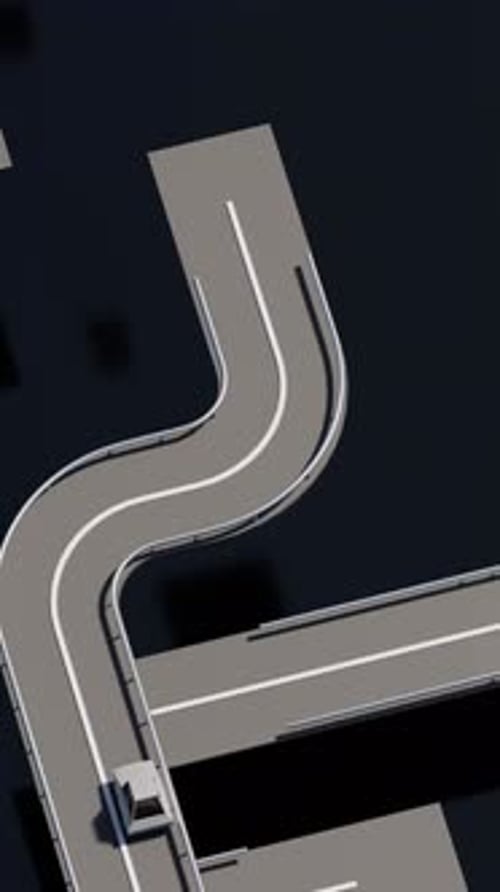 Seamless 3D Loop of Stylized Cartoon Cars Driving on Abstract Roads