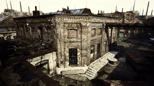 Old Abandoned Industrial Buildings at Factory