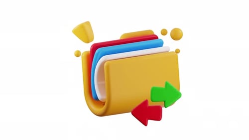 Looping 3D Animated Data Exchange Icon