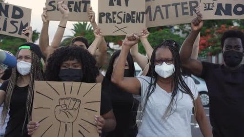 People From Different Culture and Races Protest on the Street for Equal
