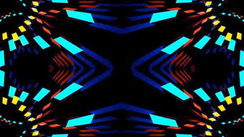 Movement Of Orange And Blue Colored Lines Kaleidoscope Background Vj Loop In 4K