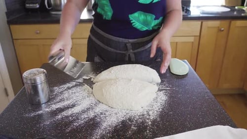 Baking Sourdough French Baguettes Bread in Residential Kitchen