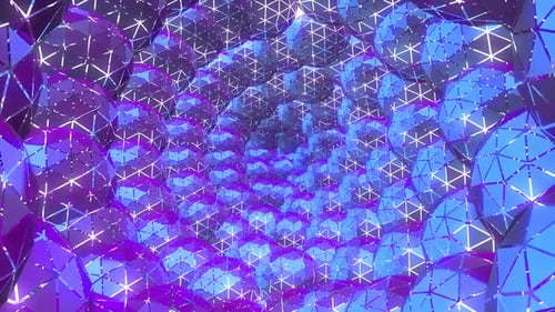 Abstract Glowing Geometric Tunnel Seamless Loop Background