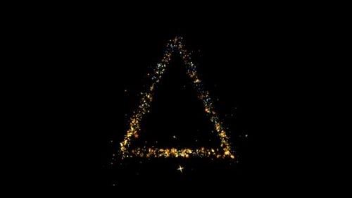 Triangle Sparkling Golden Glitter Spiral Lens Effect