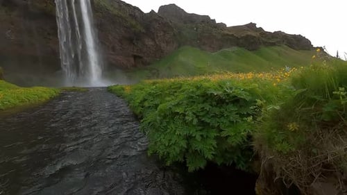Seljalandsfoss River in Iceland 4K Video