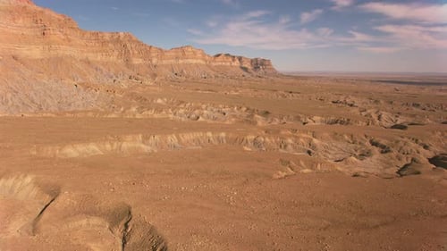 Utah Circa-2019. Aerial View of Desert Canyon in Utah. From Helicopter