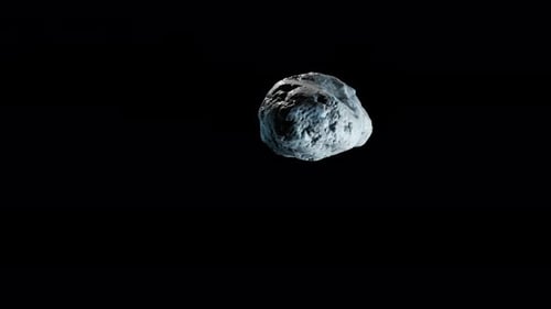 Rotating Realistic Space Asteroid in Deep Space