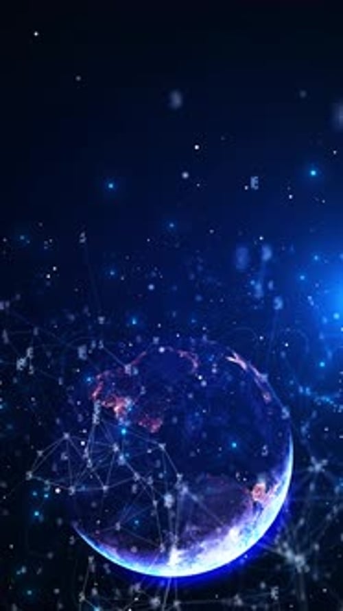 Digital Global Network Connection with Floating Data Background