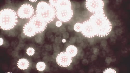 Abstract Glowing Virus Particles Medical Background