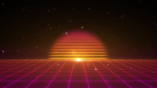 Sunset Retro Grid