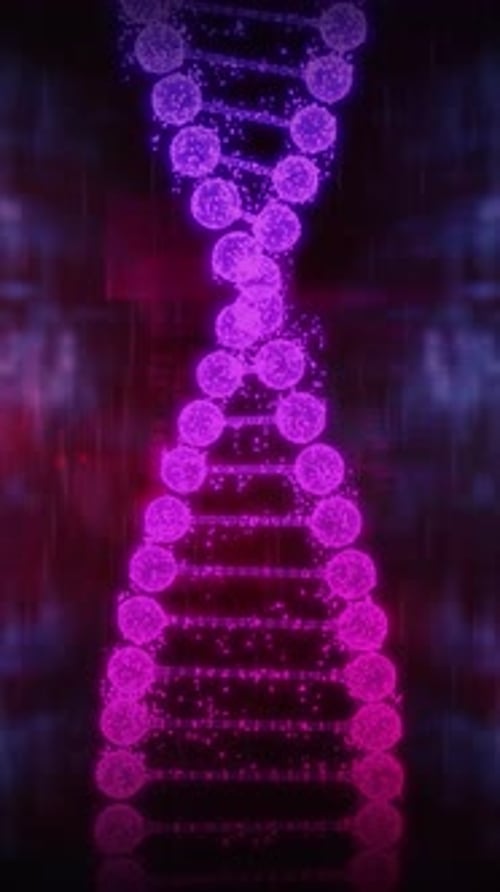 Animated Glowing Futuristic DNA Helix for Science and Medical Projects