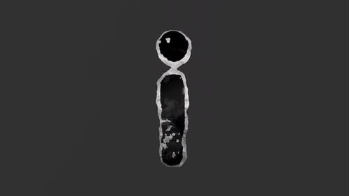 Fluid Black Ink Draw Reveal of Letter I