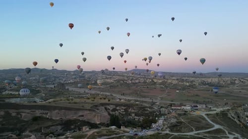 Breathtaking Aerial View of Hot Air Balloons