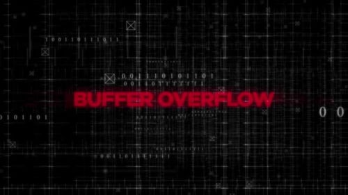 Buffer Overflow Text Animation On Digital Background