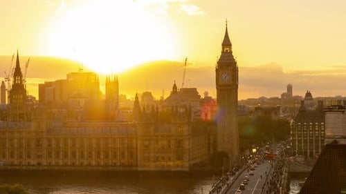 Big Ben Clock in London England Sunset