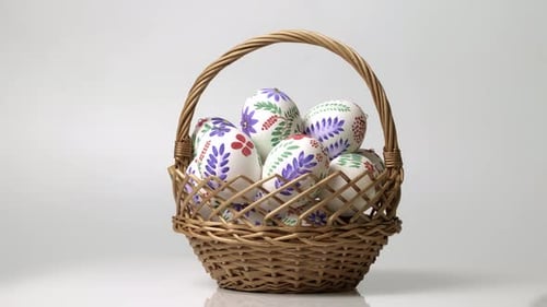 Colorful Easter eggs - traditional symbol for religious holiday