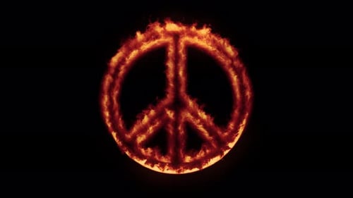 Burning Peace Symbol Loop Animation