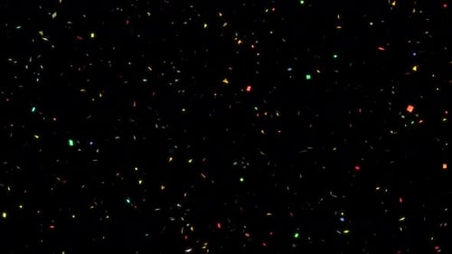 Confetti Particles Explosion and Falling scraps of paper for party celebration multicolor in black b