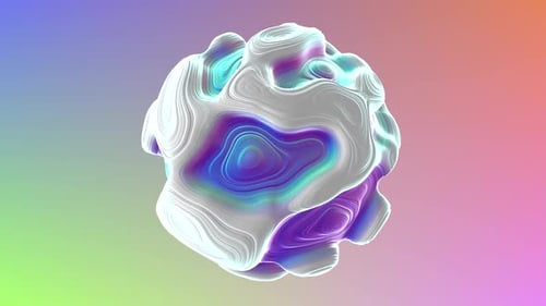 Dynamic Fluid Sphere Animation with Iridescent Colors