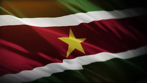 Realistic Waving Suriname Flag Loop Animation