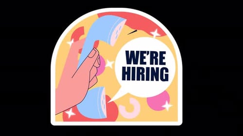 We're Hiring Job Vacant Animation Alpha Channel 4K