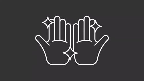 Minimalist Hands Sparkling Clean Line Icon Animation