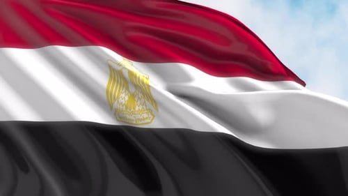 Egypt Flag Waving in Realistic Wind Animation