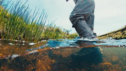 Fisherman Underwater View