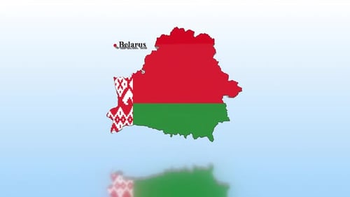 Belarus Map With Flag