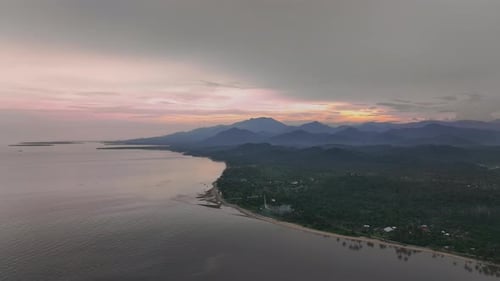 Fantastic Sunset Among The Hills On Palawan Island